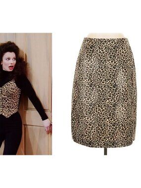 ASO FRAN FINE THE NANNY Alt Black Label Skirt Leopard Print 1990s VINTAGE RARE